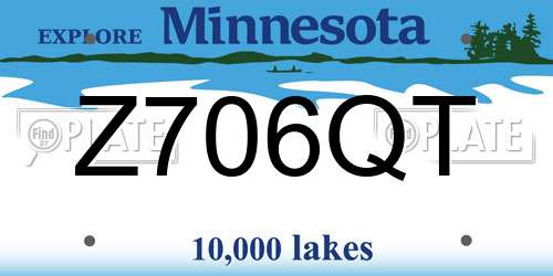 Z706QT Minnesota License Plate