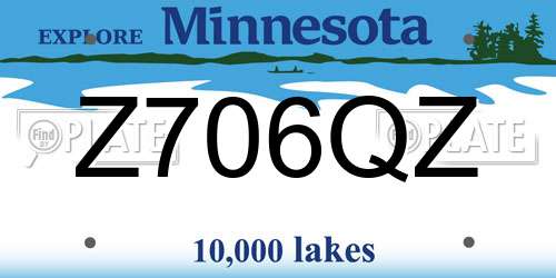 Z706QZ Minnesota License Plate