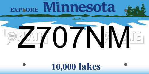 Z707NM Minnesota License Plate