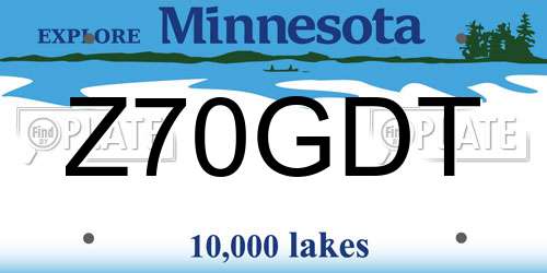 Z70GDT Minnesota License Plate