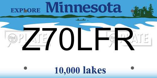 Z70LFR Minnesota License Plate
