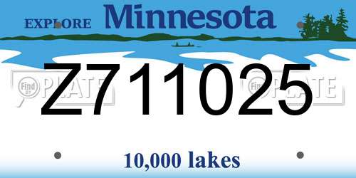 Z711025 Minnesota License Plate