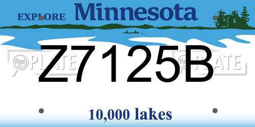 Z7125B Minnesota License Plate