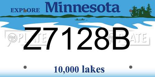 Z7128B Minnesota License Plate