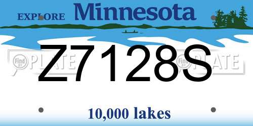 Z7128S Minnesota License Plate