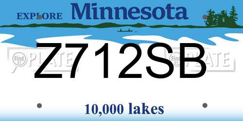 Z712SB Minnesota License Plate