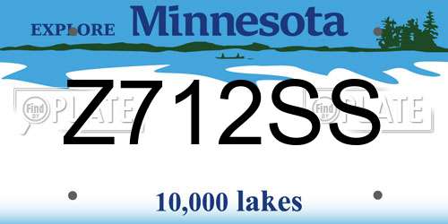 Z712SS Minnesota License Plate