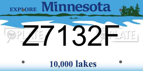 Z7132F Minnesota License Plate