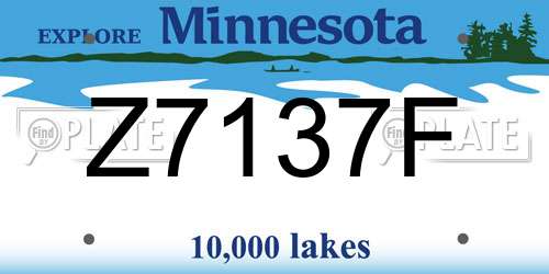 Z7137F Minnesota License Plate