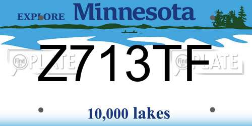 Z713TF Minnesota License Plate