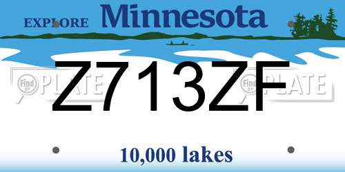 Z713ZF Minnesota License Plate