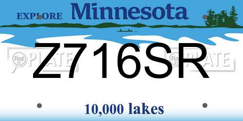 Z716SR Minnesota License Plate