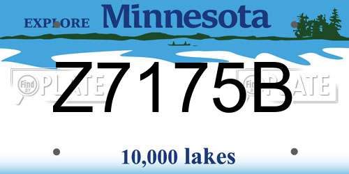 Z7175B Minnesota License Plate
