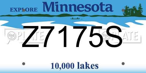 Z7175S Minnesota License Plate