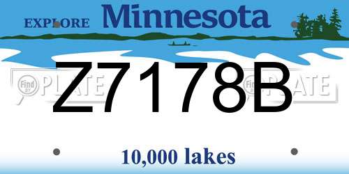 Z7178B Minnesota License Plate