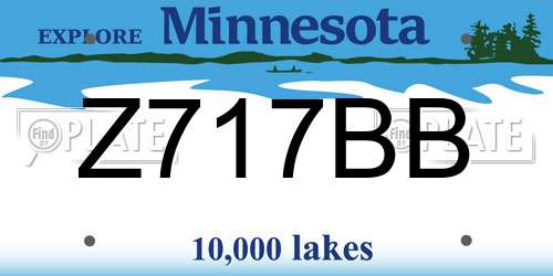 Z717BB Minnesota License Plate