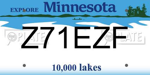Z71EZF Minnesota License Plate