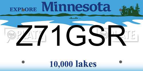 Z71GSR Minnesota License Plate