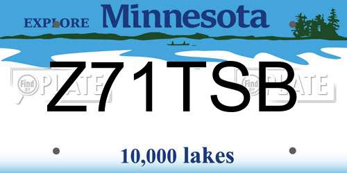 Z71TSB Minnesota License Plate
