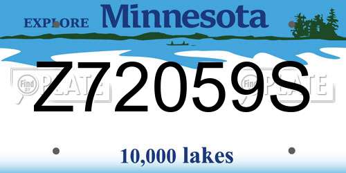 Z72059S Minnesota License Plate