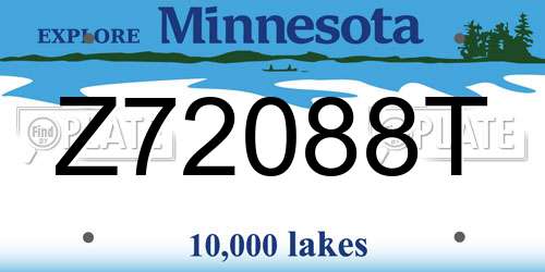 Z72088T Minnesota License Plate