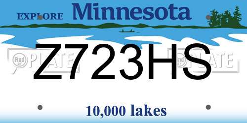 Z723HS Minnesota License Plate