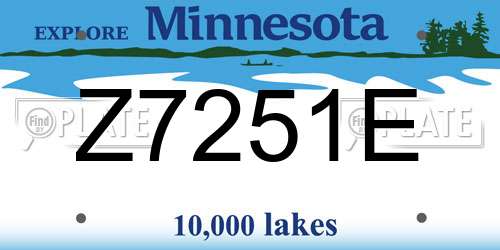 Z7251E Minnesota License Plate