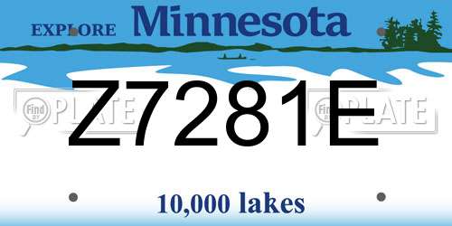 Z7281E Minnesota License Plate