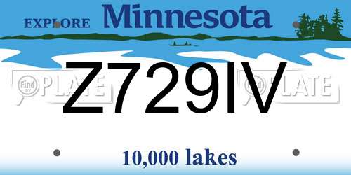Z729IV Minnesota License Plate