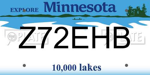 Z72EHB Minnesota License Plate