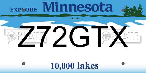 Z72GTX Minnesota License Plate