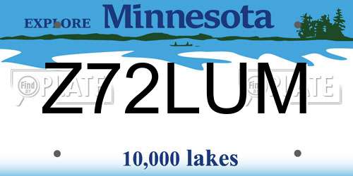 Z72LUM Minnesota License Plate