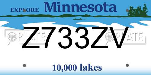 Z733ZV Minnesota License Plate