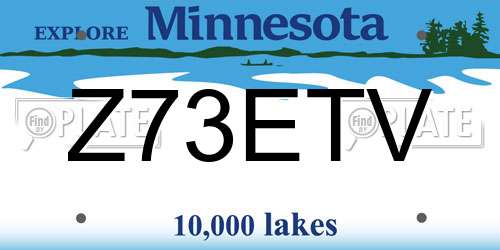 Z73ETV Minnesota License Plate