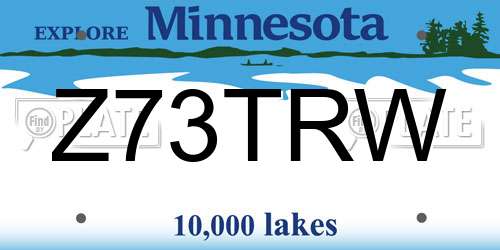 Z73TRW Minnesota License Plate