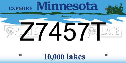 Z7457T Minnesota License Plate