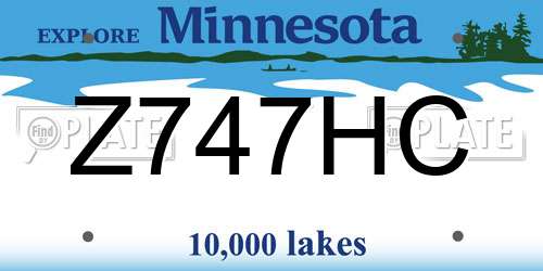 Z747HC Minnesota License Plate