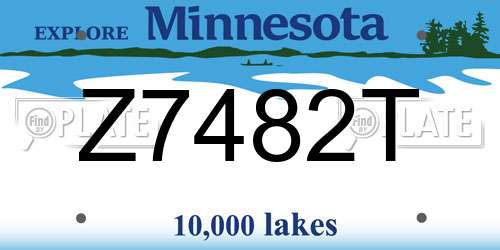 Z7482T Minnesota License Plate