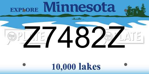 Z7482Z Minnesota License Plate