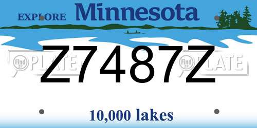 Z7487Z Minnesota License Plate