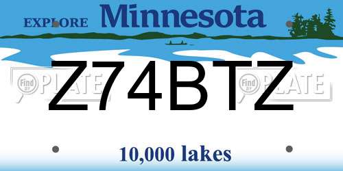 Z74BTZ Minnesota License Plate