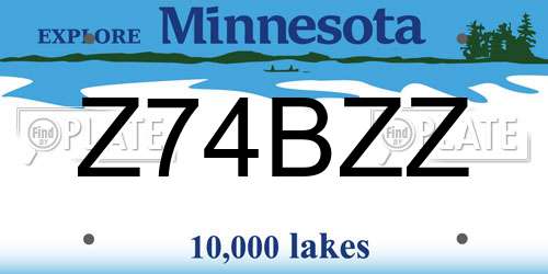 Z74BZZ Minnesota License Plate