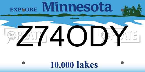 Z74ODY Minnesota License Plate