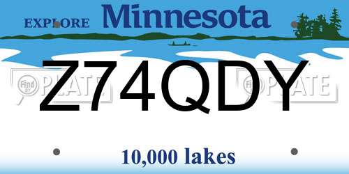 Z74QDY Minnesota License Plate