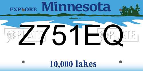 Z751EQ Minnesota License Plate
