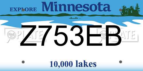 Z753EB Minnesota License Plate