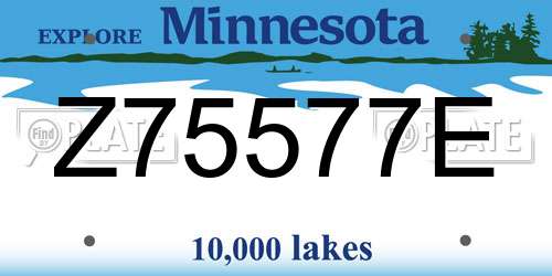 Z75577E Minnesota License Plate