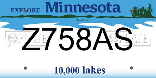 Z758AS Minnesota License Plate