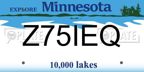 Z75IEQ Minnesota License Plate