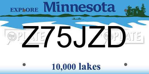 Z75JZD Minnesota License Plate